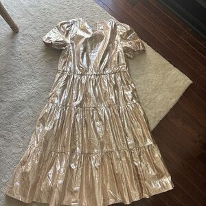 Crewcuts Metallic Gold Dress - 14
